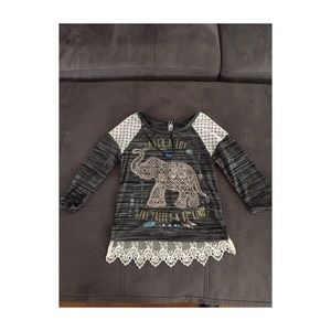 Girls Grey Elephant Design shirt